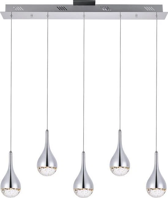 Dazzling Crystal Chrome Ceiling Fixture-5-Light Adjustable - Image 1 of 1