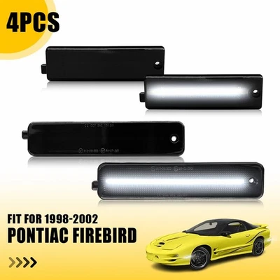 4 luces de señalización laterales blancas para parachoques LED ahumadas para Pontiac Firebird 1998-2002 Foto 1 de 4