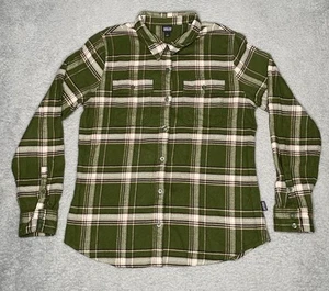 Camisa de Franela Fiordo Manga Larga Patagonia Para Hombres L Verde Abotonada Algodón Orgánico - Imagen 1 de 8