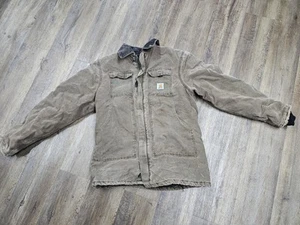 Vintage Carhartt Jacket Mens L Tall Brown C26 CHT Quilted Chore Jacket Outdoors - Picture 1 of 8