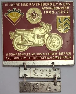 Medal Germany MSC Ravensberg Motorcycle Meeting Amshausen Teutoburg Westphalia - Picture 1 of 7