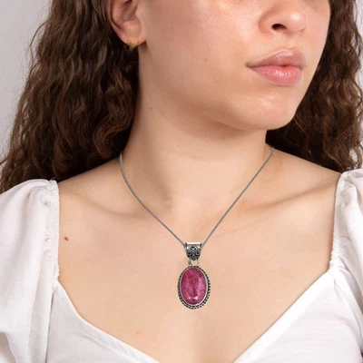 Necklace Sapphire  Gifted Ruby Emerald Natural Diamond Ruby, - Image 1 of 4