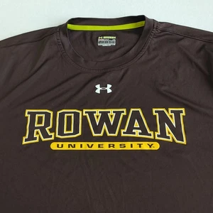 Rowan University Under Armour Green T Shirt Mens XL Brown Performance Heatgear - Picture 1 of 7