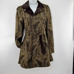 Free People Gobelin Jacke Mantel Damen 4 Schokobraun Samt Artsy Boho - Bild 1 von 16
