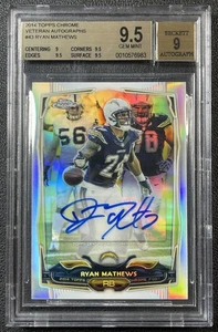 RYAN MATHEWS BGS 9.5 2014 TOPPS CHROME #43 VETERAN REFRACTOR AUTO 7/10 SSP - Picture 1 of 2