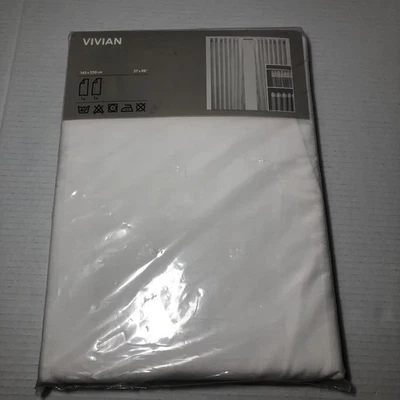 New Ikea Vivian Curtains 1 Pair (2 Panels) White 57" x 98” - Image 1 of 4