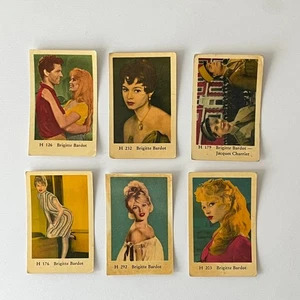 Lote mixto (6 cartas) de colección 1961 Brigitte Bardot H Set Dutch Gum - Imagen 1 de 2