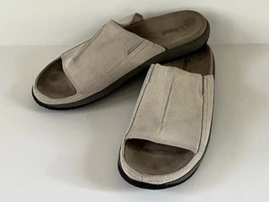 L L Bean Slide Slipper Sandalen Pantoletten Damengröße 7 M hellbraun beige Wildleder - Bild 1 von 7