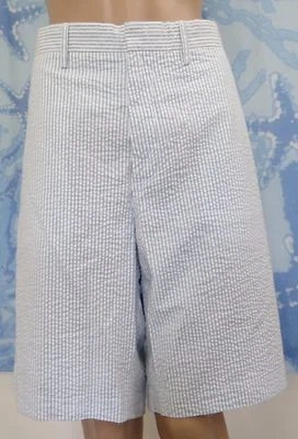 The Men's Store Bloomingdales Men white/polar blue Striped Shorts, size 38 - Image 1 of 2