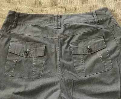 Pantalones de vestir informales de pierna ancha elásticos de algodón a rayas azul tribal talla 6 Foto 1 de 4