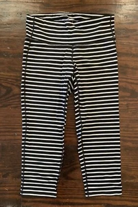 ATHLETA Leggings ajustados a rayas blancas y negras Yoga Entrenamiento Capris Talla S - Imagen 1 de 2
