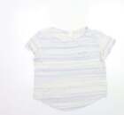 H&M Damen-T-Shirt blau Baumwolle Basic Größe L runder Ausschnitt