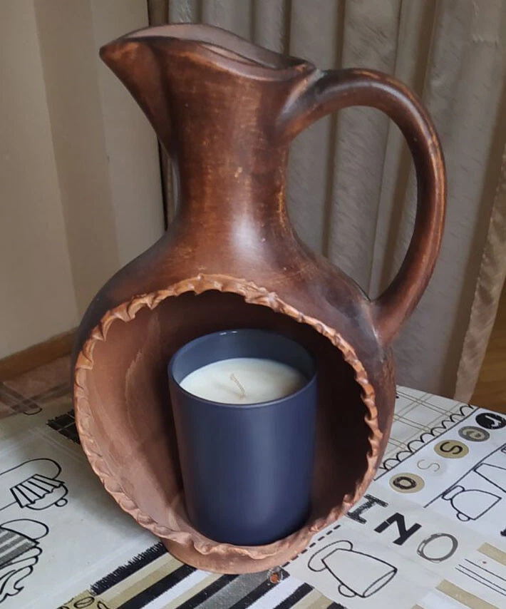 Подсвечник ручной работы из красной глины керамика из Украины - Изображение 1 из 3