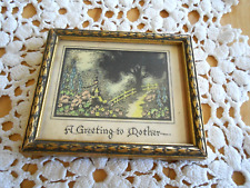Vintage  Mothers Day Greetings Framed Collectable Print 4x5 Inches