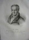 LITHOGRAPHIE DE DUCARMES 1820 P.H. PINEL PROFESSEUR FACULTE DE MEDECINE PARIS
