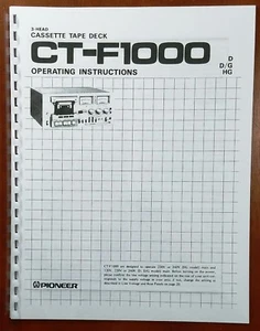 Pioneer CT-F1000 manuale proprietario ponte nastro cassetta - Foto 1 di 1