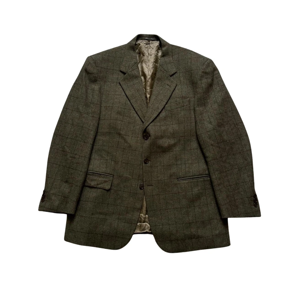 Chaqueta Blazer Deportiva Vintage Años 90 Para Hombre Missoni Uomo Lana Caqui Tres Botones A Cuadros Foto 1 de 4