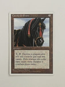 1995 Magic The Gathering MTG - Ebony Horse - NM - 4th Edition - Portugiesisch - Bild 1 von 2