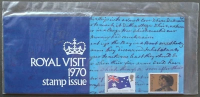 1970 AUSTRALIA QEII ROYAL VISIT STAMP ISSUE PACK MINT UNOPENED 2x STAMPS - Image 1 of 4