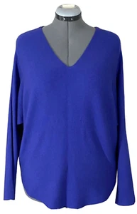 Vila Milano V  Neck Dolman Sweater Dark Indigo Stretch Pullover Sweater Size L - Picture 1 of 8