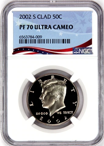 2002-S Proof Kennedy Half, Graded PF70UC  NGC - Registry Quality Coin Cover