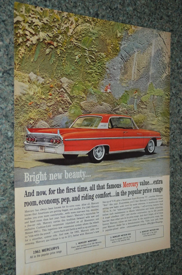 Mercury Monterey 1961 original anuncio grande impreso anuncio 61 rojo Foto 1 de 1