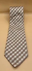 Banana Republic Brown Plaid Made In Italy Men’s Tie Necktie EUC - Picture 1 of 3