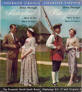 1950s Travel Brochure Historyland, Tidewater Virginia, Yorktown, Williamsburg VA - Picture 1 of 2