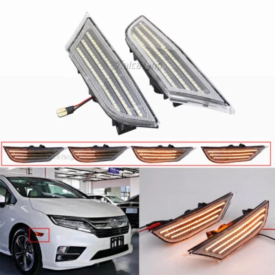 Luz de giro lateral secuencial LED transparente para Honda Odyssey 2018-2022 Foto 1 de 4
