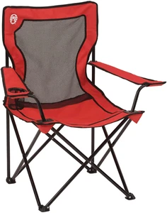 Broadband Mesh Quad Camping Chair, Cooling Mesh Back with Cup Holder, Adjustable - Picture 1 of 6