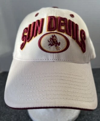 Arizona State Sun Devils Hat White Red Sparky Embroidered College Football  - Image 1 of 4