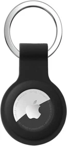 Apple AirTag Housse de Protection Housse en Silicone avec Mousqueton TPU Pendentif Noir - Photo 1/5