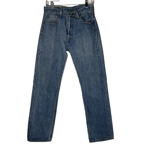 Levis 501 Button Fly Jeans Men's 30x32 Red Tag Blue Medium Made Egypt Light Wash - Imagen 1 de 11
