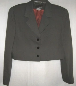 Blazer Bolero Jacket Women's 10 Wool Green Rickie Freeman For TJ Teri Jon Suits  - Picture 1 of 8