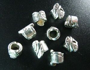 150pcs Tibetan Silver Leaf Cylinder Spacer Beads R251