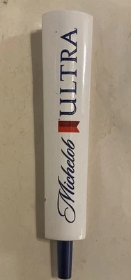 Michelob Ultra White Beer Tap Handle 12” Red Ribbon Bar Kegerator Draft Tap - Image 1 of 4