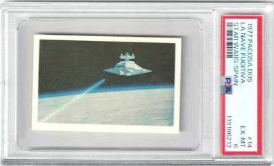 1977 Pacosa Dos Star Wars Spain #14 Star Destroyer Firing Tatooine PSA 6 EX-MT - Image 1 of 2