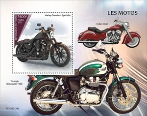 Chad - 2023 Motocicletas, Sportster - Hoja de recuerdo de sello - TCH230128b - Imagen 1 de 1
