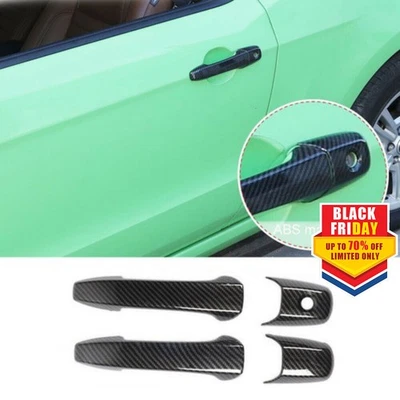 2pcs Door Handle Cover Trim Carbon Fiber For Ford Mustang 2004-2014 Accessories Foto 1 de 4