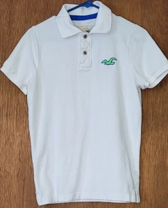 Hollister Mens Short Sleeve Solid Logo Classic Fit Pique Polo Shirt Size Small - Picture 1 of 3