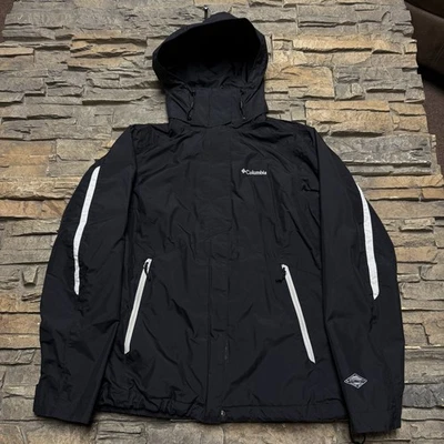 Chaqueta transpirable impermeable Columbia Omni-Tech para mujer mediana negra con cremallera Foto 1 de 4