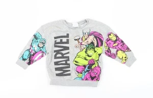 Marvel Boys Grey Graphic Print Sweatshirt Size 3-4 Years - Picture 1 of 12