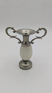 Vintage Stone and Metal Bud Vase Miniature Amphora Vase Boho Decor - Picture 1 of 19