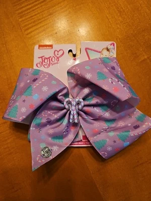 Hair Bow Jojo Siwa Live Your Dream Nickelodeon Lg X-MAS Themed With Candy Canes - Image 1 of 3
