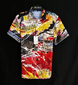 Robert Graham LAREDO  Abstract $238 Large Classic Short Sleeve Shirt NWT - Picture 1 of 9