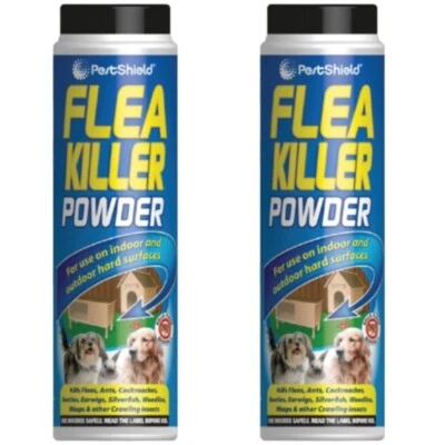 PESTSHIELD 2X FLEA POWDER KILLER TREATMENT FOR CARPETS HOMES DOG FURNITURE ANIMALS 200G