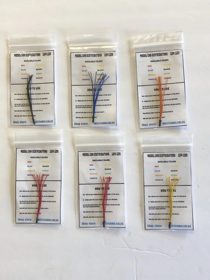 Lote de 6 cores sortidas distribuidores de carros modelo 1/24 1/25 V8 - Imagem 1 de 1