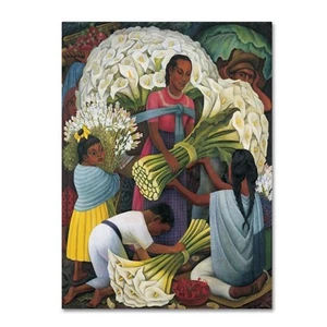Trademark Fine Art The Flower Vendor Wall Decor, 24 in x 32 in, OIL PASTEL - Picture 1 of 6