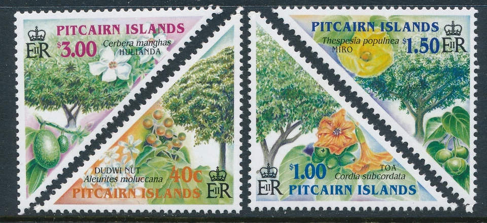 Juego de 4 árboles de la isla Pitcairn 2002 fino como nuevo MNH Foto 1 de 1