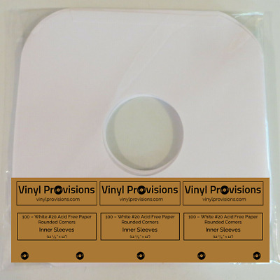 100 LP Inner Record Sleeves White Acid-Free 20# Paper • 24.99$